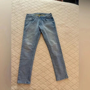 Black owl, designer jeans, size 32 light wash denim
